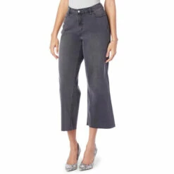Best deal ⭐ "As Is" G By Giuliana Wide-Leg Cropped Jean Charcoal Wash 👍