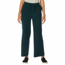 Flash Sale 👏 "As Is" G By Giuliana LounGy Plush Rib Knit Wide-Leg Pant Dark Pine 🌟 -G by GIULIANA Sales Store unnamed file 3440