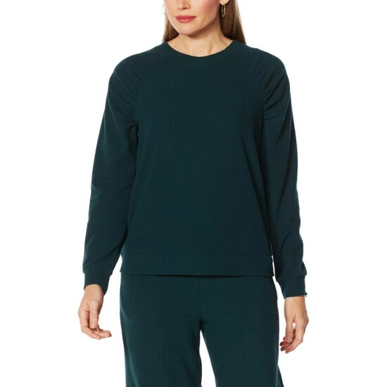 Deals ⌛ "As Is" G By Giuliana LounGy Plush Ribbed Pullover Top Black 👏 5 Deals ⌛ "As Is" G By Giuliana LounGy Plush Ribbed Pullover Top Black 👏 - Image 3