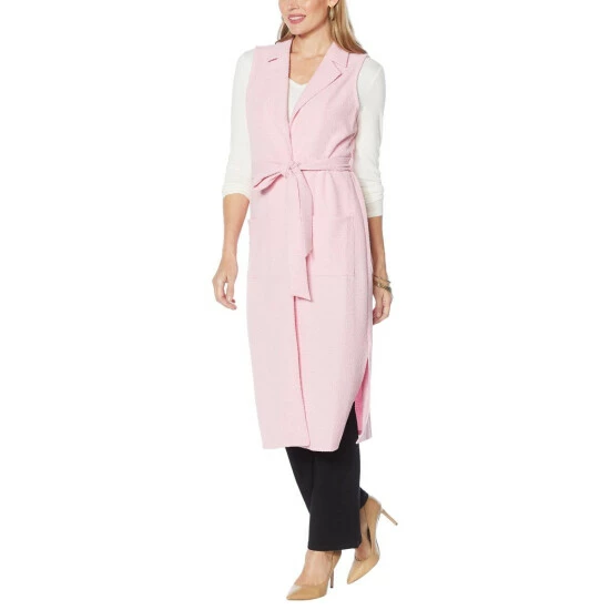 Promo ✔️ "As Is" G By Giuliana Bouclé Knit Sleeveless Trench 🧥 Coat Pastel Pink 🥰 3 Promo ✔️ "As Is" G By Giuliana Bouclé Knit Sleeveless Trench 🧥 Coat Pastel Pink 🥰