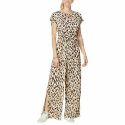 Promo 🧨 "As Is" G By Giuliana 3-piece Top, Bottom And Scarf Belt Set Neutral Leopard 👏