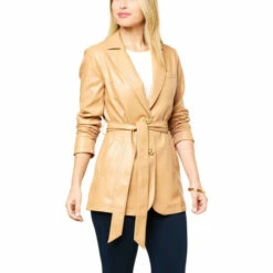 Discount 🥰 "As Is" G By Giuliana Black Label Papa DePandi Collab Faux Leather Blazer 🧨