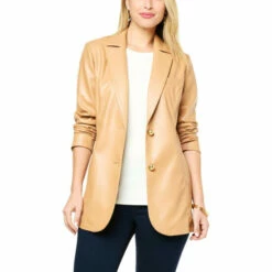 Discount 🥰 "As Is" G By Giuliana Black Label Papa DePandi Collab Faux Leather Blazer 🧨 -G by GIULIANA Sales Store unnamed file 3588