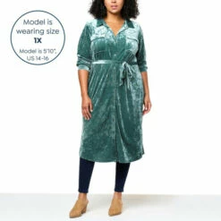 Deals 🌟 "As Is" G By Giuliana Black Label Crushed Velvet Duster 👕 Shirtdress 🤩 -G by GIULIANA Sales Store unnamed file 3636