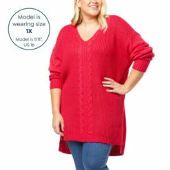 Cheap 🤩 "As Is" G By Giuliana V-Neck Cable Knit Tunic Sweater 🎉 -G by GIULIANA Sales Store unnamed file 3658