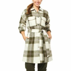 Deals 🧨 "As Is" G By Giuliana Black Label Brushed Plaid Belted Shacket ✔️