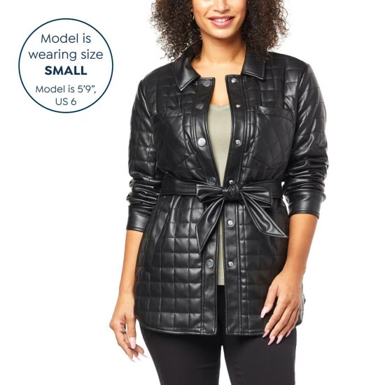 New ๐ "As Is" G By Giuliana Black Label Quilted Faux Leather Shacket ๐ 5 New ๐ "As Is" G By Giuliana Black Label Quilted Faux Leather Shacket ๐ - Image 3