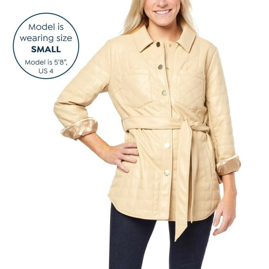 New ๐ "As Is" G By Giuliana Black Label Quilted Faux Leather Shacket ๐ 8 New ๐ "As Is" G By Giuliana Black Label Quilted Faux Leather Shacket ๐ - Image 6