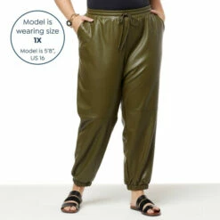 Deals 😍 "As Is" G By Giuliana Black Label Faux Leather Pull-On Jogger 😀 -G by GIULIANA Sales Store unnamed file 3695