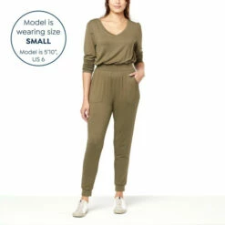 Brand new 🎁 "As Is" G By Giuliana SoSoft Knit Long-Sleeve Jogger Jumpsuit 💯 -G by GIULIANA Sales Store unnamed file 3712