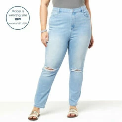 Wholesale 👏 "As Is" G By Giuliana Repreve® Denim Distressed Tapered-Leg Jean 🛒 -G by GIULIANA Sales Store unnamed file 3732