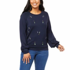 Best deal 🛒 "As Is" G By Giuliana LounGy Embroidered SoSoft French Terry Sweatshirt 🔥