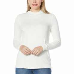 Best deal ⭐ "As Is" G By Giuliana 2-pack EcoLuxe Mock-Neck Long-Sleeve Tees 🔔 -G by GIULIANA Sales Store unnamed file 3800