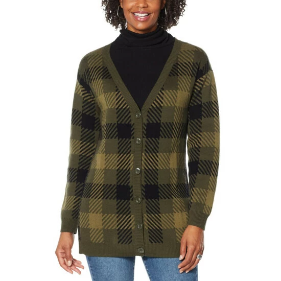 Best Sale 🥰 "As Is" G By Giuliana Plaid Boyfriend Cardigan 😉 3 Best Sale 🥰 "As Is" G By Giuliana Plaid Boyfriend Cardigan 😉