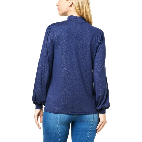 Hot Sale ๐ G By Giuliana Dream Knit Foil Print Mock-Neck Top Midnight ๐ 7 Hot Sale ๐ G By Giuliana Dream Knit Foil Print Mock-Neck Top Midnight ๐ - Image 5