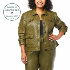 Outlet 😉 "As Is" G By Giuliana Black Label Quilted Faux Leather Jacket 🧨 -G by GIULIANA Sales Store unnamed file 3870