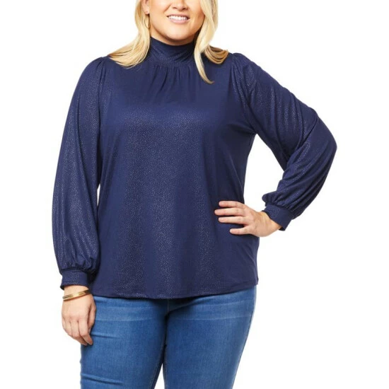 Hot Sale ๐ G By Giuliana Dream Knit Foil Print Mock-Neck Top Midnight ๐ 11 Hot Sale ๐ G By Giuliana Dream Knit Foil Print Mock-Neck Top Midnight ๐ - Image 9