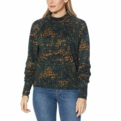 Deals 😉 "As Is" G By Giuliana Reptile-Print Mock Neck Long-Sleeve Top 😉 -G by GIULIANA Sales Store unnamed file 3979