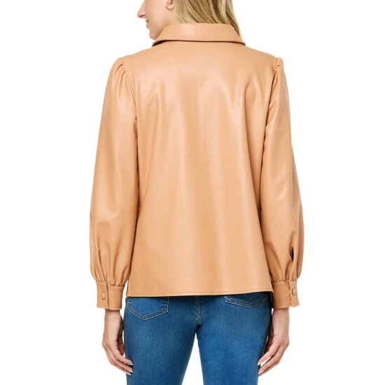 Outlet ๐ G By Giuliana Black Label Faux Leather Buttoned ๐ Shirt โค๏ธ 7 Outlet ๐ G By Giuliana Black Label Faux Leather Buttoned ๐ Shirt โค๏ธ - Image 5