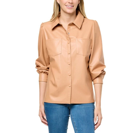 Outlet ๐ G By Giuliana Black Label Faux Leather Buttoned ๐ Shirt โค๏ธ 8 Outlet ๐ G By Giuliana Black Label Faux Leather Buttoned ๐ Shirt โค๏ธ - Image 6