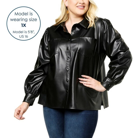 Outlet ๐ G By Giuliana Black Label Faux Leather Buttoned ๐ Shirt โค๏ธ 9 Outlet ๐ G By Giuliana Black Label Faux Leather Buttoned ๐ Shirt โค๏ธ - Image 7