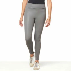 Best deal 🌟 G By Giuliana Fleece-Backed Pebble Faux Leather Legging Turkish Coffee 👏