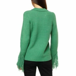 Hot Sale 🧨 G By Giuliana Black Label Cable Knit Polo Sweater With Fringe 😀 -G by GIULIANA Sales Store unnamed file 498