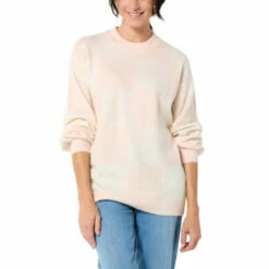 Brand new 🥰 G By Giuliana Checkered Jacquard Pullover Sweater Ballet Pink/ivory ⌛ -G by GIULIANA Sales Store unnamed file 5