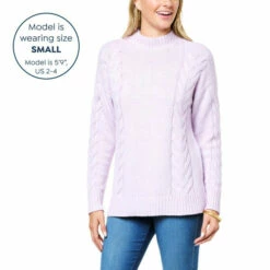 Top 10 ✨ G By Giuliana Cable Knit Turtleneck Sweater Coffee Marl 😍 -G by GIULIANA Sales Store unnamed file 531