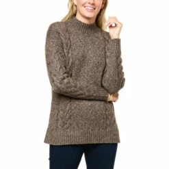 Top 10 ✨ G By Giuliana Cable Knit Turtleneck Sweater Coffee Marl 😍 -G by GIULIANA Sales Store unnamed file 534