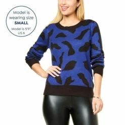 Best Sale 👏 G By Giuliana Abstract Animal Print Sweater Dark Forest 🎁 -G by GIULIANA Sales Store unnamed file 548