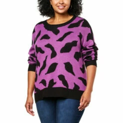 Best Sale 👏 G By Giuliana Abstract Animal Print Sweater Dark Forest 🎁 -G by GIULIANA Sales Store unnamed file 550
