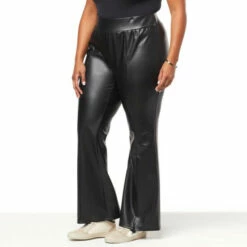 Flash Sale 👍 G By Giuliana Black Label Faux Leather Pull-On Flare Pant 🛒 -G by GIULIANA Sales Store unnamed file 559