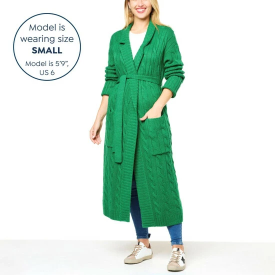 Buy 🥰 G By Giuliana Black Label Cable Knit Belted 🧥 Coatigan Light Emerald ✔️ 5 Buy 🥰 G By Giuliana Black Label Cable Knit Belted 🧥 Coatigan Light Emerald ✔️ - Image 3