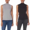 Coupon 🔔 G By Giuliana 2-pack EcoLuxe Jersey Knit Mock-Neck Tanks Ivory/sky Blue 😀 -G by GIULIANA Sales Store unnamed file 577