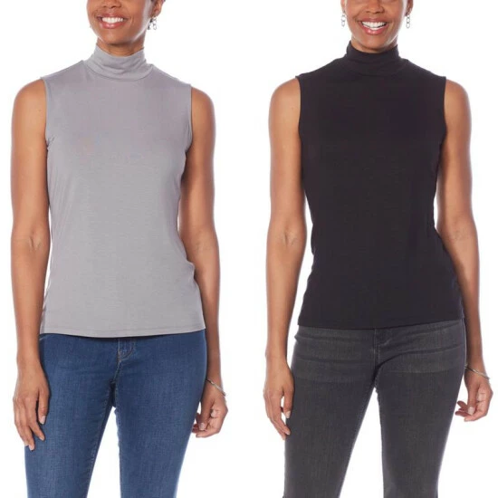 Coupon 🔔 G By Giuliana 2-pack EcoLuxe Jersey Knit Mock-Neck Tanks Ivory/sky Blue 😀 16 Coupon 🔔 G By Giuliana 2-pack EcoLuxe Jersey Knit Mock-Neck Tanks Ivory/sky Blue 😀 - Image 14