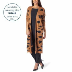 Coupon 👏 G By Giuliana Jacquard Sweater Knit Duster Cardigan Black Heart 💯 -G by GIULIANA Sales Store unnamed file 611