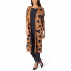 Coupon 👏 G By Giuliana Jacquard Sweater Knit Duster Cardigan Black Heart 💯 -G by GIULIANA Sales Store unnamed file 616