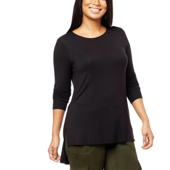 Best Sale 🥰 G By Giuliana EcoLuxe Knit Hi-Low Scoop Neck Tunic Black 👍 3 Best Sale 🥰 G By Giuliana EcoLuxe Knit Hi-Low Scoop Neck Tunic Black 👍
