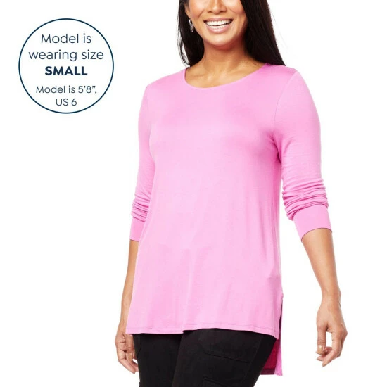 Best Sale 🥰 G By Giuliana EcoLuxe Knit Hi-Low Scoop Neck Tunic Black 👍 6 Best Sale 🥰 G By Giuliana EcoLuxe Knit Hi-Low Scoop Neck Tunic Black 👍 - Image 4