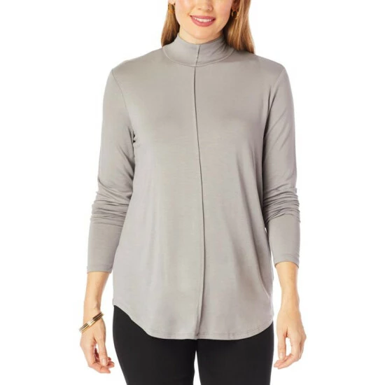 New 🌟 G By Giuliana Mock-Neck EcoLuxe Knit Long-Sleeve Tee Ivory 👏 9 New 🌟 G By Giuliana Mock-Neck EcoLuxe Knit Long-Sleeve Tee Ivory 👏 - Image 7