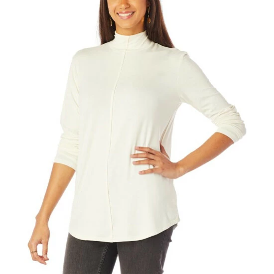 New 🌟 G By Giuliana Mock-Neck EcoLuxe Knit Long-Sleeve Tee Ivory 👏 10 New 🌟 G By Giuliana Mock-Neck EcoLuxe Knit Long-Sleeve Tee Ivory 👏 - Image 8