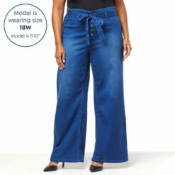 Best Sale 🔥 G By Giuliana G-Soft Denim Wide-Leg Jean With Tie Belt Light Wash 😀 -G by GIULIANA Sales Store unnamed file 671