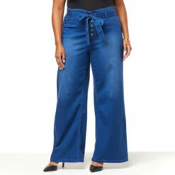 Best Sale 🔥 G By Giuliana G-Soft Denim Wide-Leg Jean With Tie Belt Light Wash 😀 -G by GIULIANA Sales Store unnamed file 674
