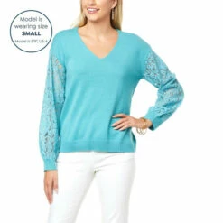 Best deal 👏 G By Giuliana Lace Sleeve Knit Sweater Cappuccino 🤩 -G by GIULIANA Sales Store unnamed file 706