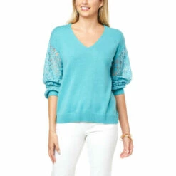 Best deal 👏 G By Giuliana Lace Sleeve Knit Sweater Cappuccino 🤩 -G by GIULIANA Sales Store unnamed file 709