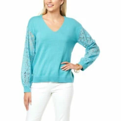 Best deal 👏 G By Giuliana Lace Sleeve Knit Sweater Cappuccino 🤩 -G by GIULIANA Sales Store unnamed file 712