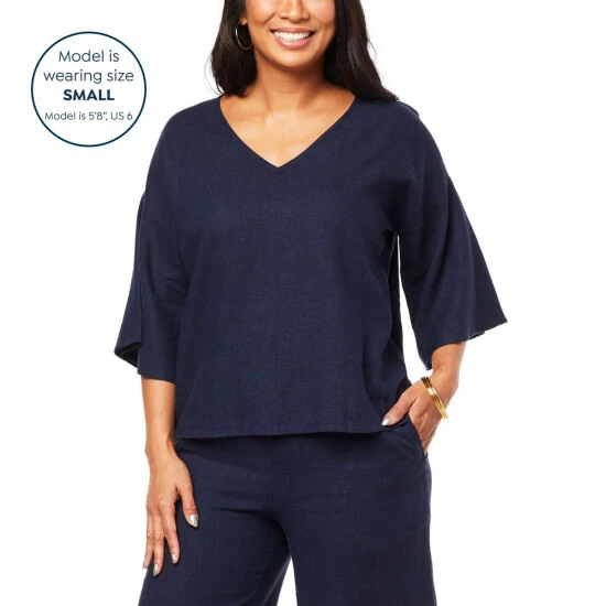 Deals 🎁 G By Giuliana Jet Set G Sugar Washed Linen-Blend Top Faded Red 😀 4 Deals 🎁 G By Giuliana Jet Set G Sugar Washed Linen-Blend Top Faded Red 😀 - Image 2