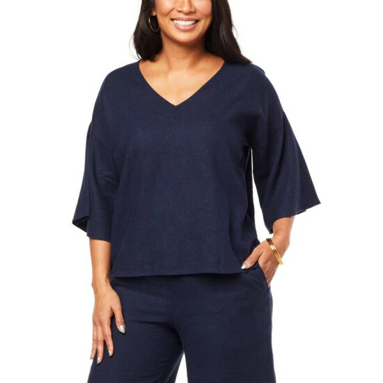 Deals 🎁 G By Giuliana Jet Set G Sugar Washed Linen-Blend Top Faded Red 😀 11 Deals 🎁 G By Giuliana Jet Set G Sugar Washed Linen-Blend Top Faded Red 😀 - Image 9