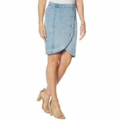 Flash Sale 👍 G By Giuliana Button Front Tulip-Hem Denim 👗 Skirt Indigo Wash 😍 -G by GIULIANA Sales Store unnamed file 759